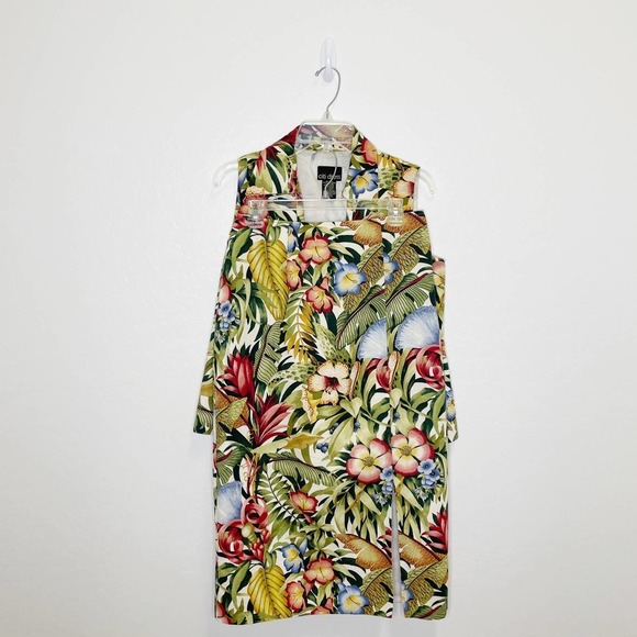 Vintage Citi Dress Tropical Beaded Two Piece Skirt Set Green Yellow Red Blue‎ 8 - Picture 1 of 10
